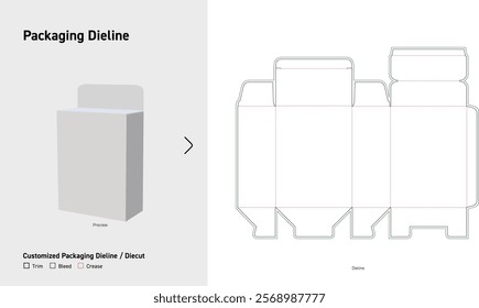 Tuck End Box Dieline template