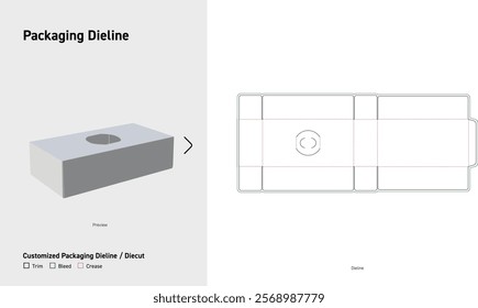 Tuck End Box Dieline template