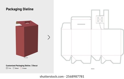 Tuck End Box Dieline template