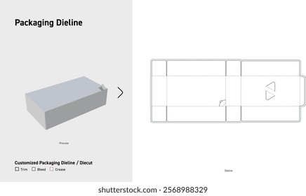 Tuck End Box Dieline template