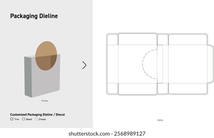 Tuck End Box Dieline template