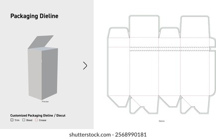 Tuck End Box Dieline template