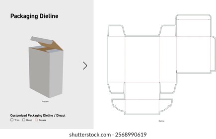 Tuck End Box Dieline template