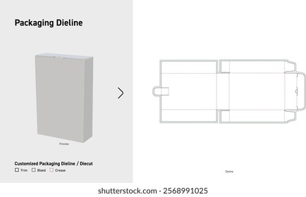 Tuck End Box Dieline template