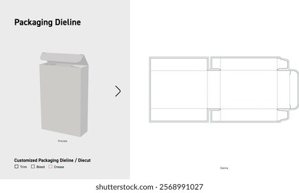 Tuck End Box Dieline template