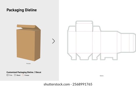 Tuck End Box Dieline template