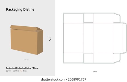 Tuck End Box Dieline template