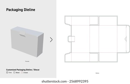 Tuck End Box Dieline template