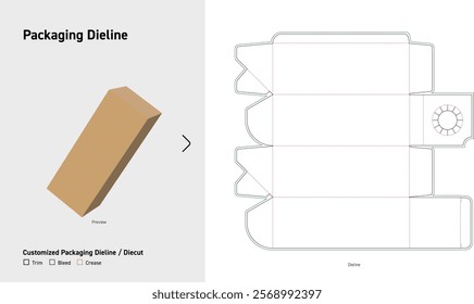 Tuck End Box Dieline template