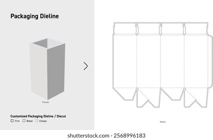 Tuck End Box Dieline template