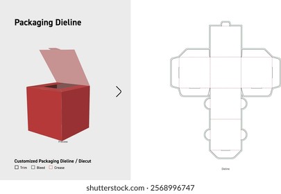 Tuck End Box Dieline template