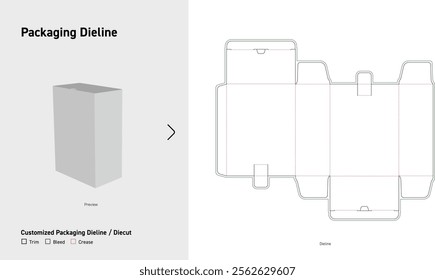 Tuck End Box Double side with lock Dieline