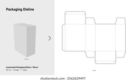 Tuck End Box Double sided Dieline