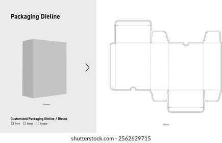 Tuck End Box Double sided Dieline