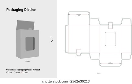 Tuck End Box Double sided auto lock with window  Dieline