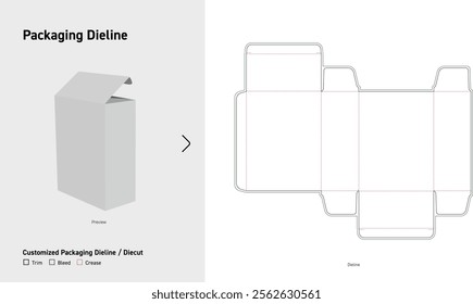 Tuck End Box Double sided Dieline