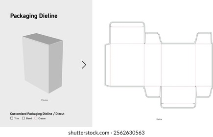 Tuck End Box Double sided Dieline