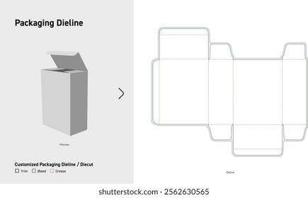 Tuck End Box Double sided Dieline