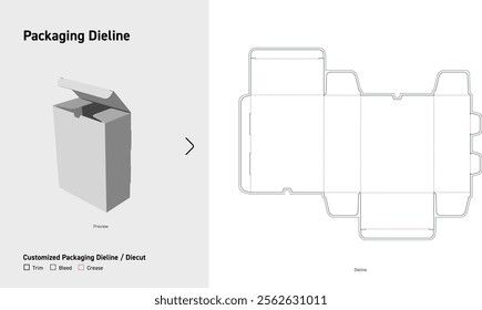 Tuck End Box Double sided lock Dieline