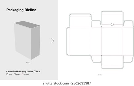 Tuck End Box Double sided Dieline