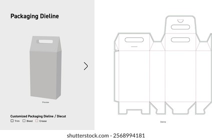 Tuck End Box with handle Dieline