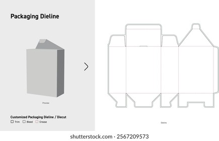 Tuck End Box with lock Dieline