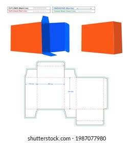 Cuadro Final de bloqueo, cuadro final de anclaje inverso Archivo vectorial redimensionable y modificable con plantilla de línea de desplazamiento y cuadro de representación 3D