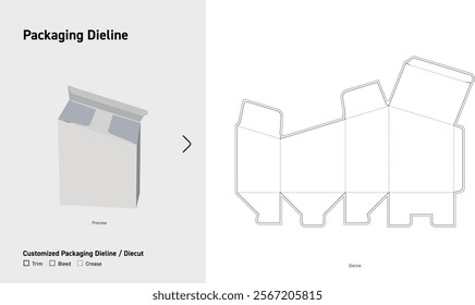 Tuck End Box slope Dieline