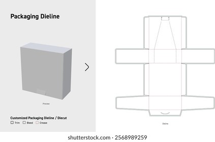 Tuck End Box tear open Dieline