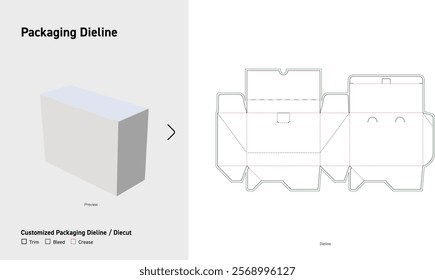 Tuck End Box tear open Dieline