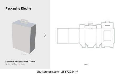 Tuck End Box with window cut Dieline