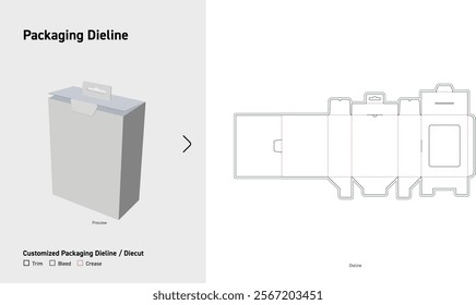 Tuck End Box with window cut Dieline