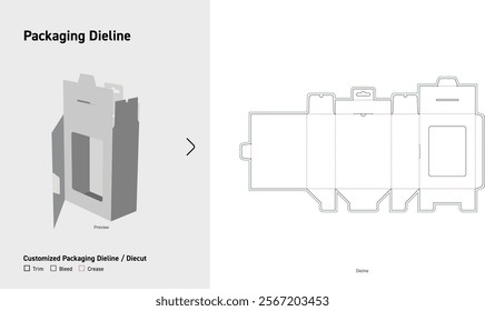 Tuck End Box with window cut Dieline