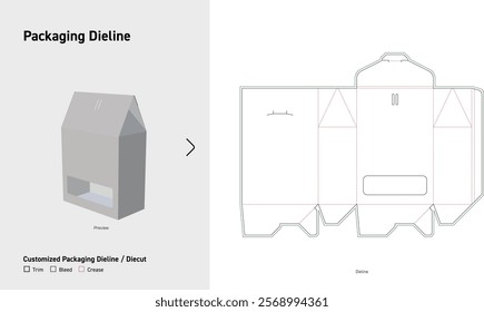 Tuck End Box with window cut Dieline