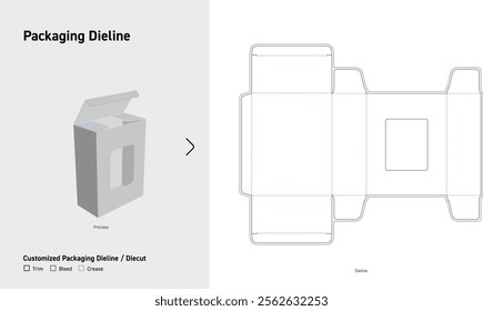 Tuck End Box with Window Dieline