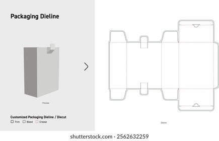 Tuck End Box with Window Dieline