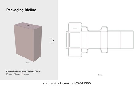 Tuck End Box with Window Dieline