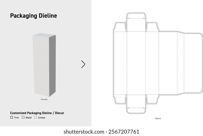 tuck end boxes positive mortise lock dieline