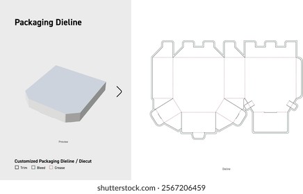 tuck end boxes trapezoid dieline