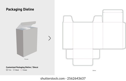 tuck end boxes twin-arm cards box dieline