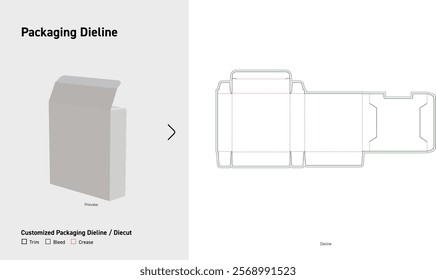 Tuck End cardboard Box Dieline