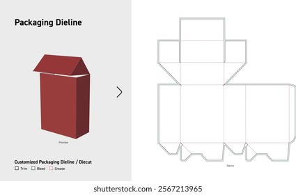 Tuck End flip cover Box Dieline