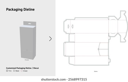 Tuck End hanging Box Dieline