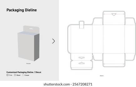 Tuck End hook box snap lock Dieline