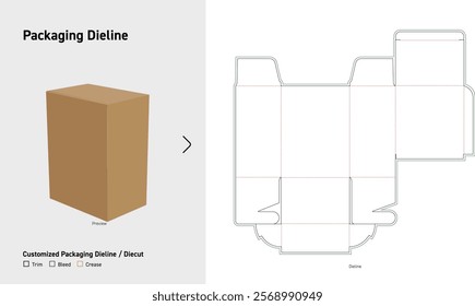 Tuck End interlock buckle Box Dieline