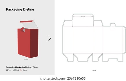 Tuck End Mailer Box Dieline