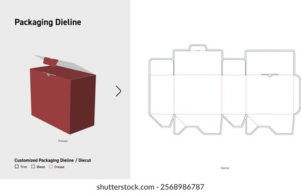 Tuck End overlapping Box Dieline