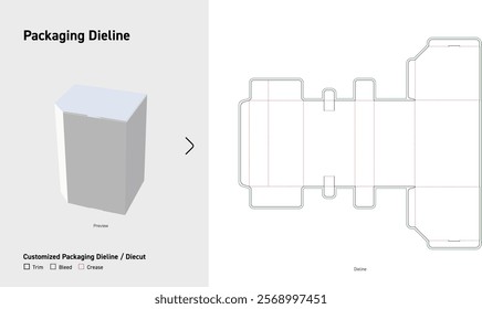 Tuck End polygonal shape Box Dieline