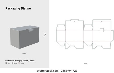 Tuck End safety buckle lock Box Dieline