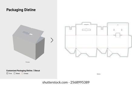 Tuck End safety buckle lock Box Dieline